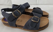 ?NEW?Yokono Kids Spanish Leather Blue Navy Sandals Size UK 1, EUR 33