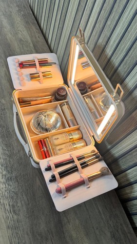 Led makeup vanity case with - vanity,