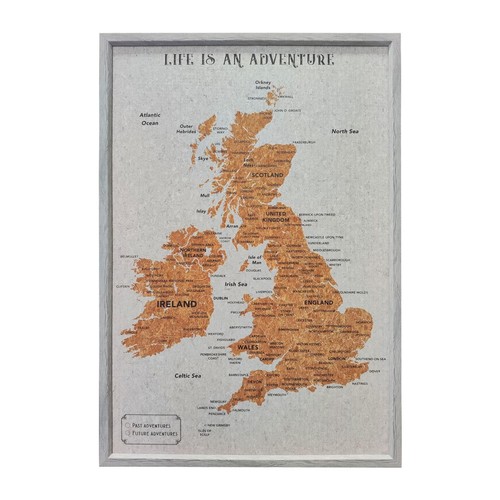 Travel cork board - uk, ireland