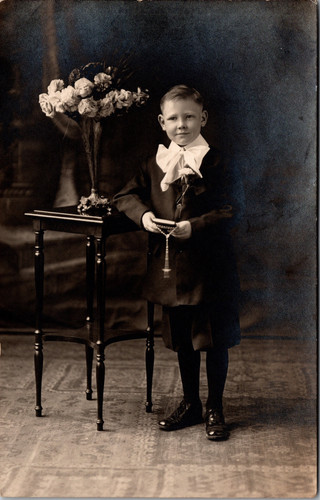 Postcard real photo - postcard, boy