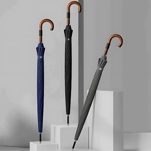 Wood handle umbrella solid - umbrella,