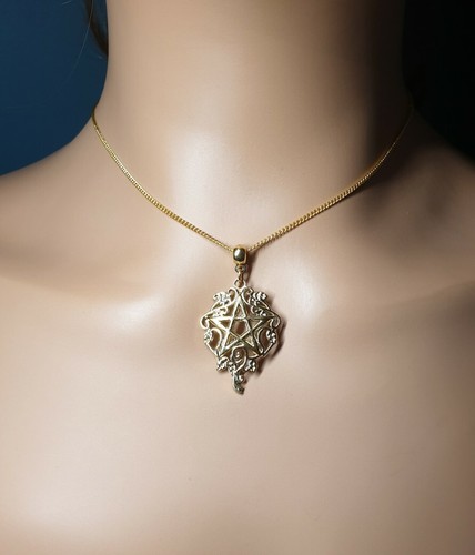 Golden pentagram goddess - golden,