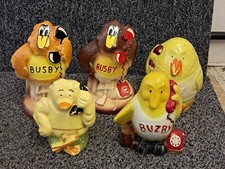 Collection of 5 Buzby Moneyboxes - British Telecom Advetising 1970's / 80's