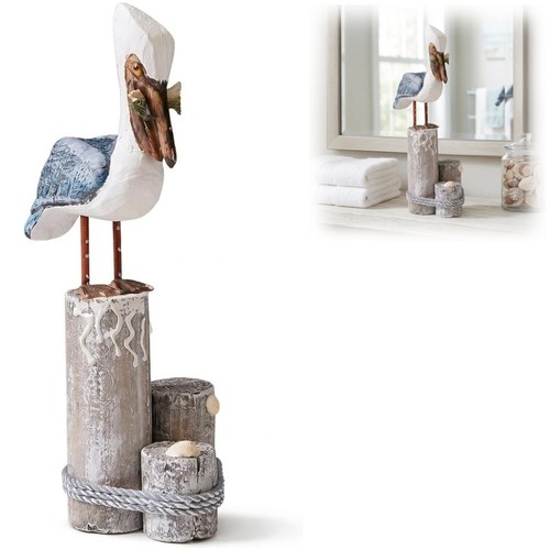 Nautical pelican statue - nautical,