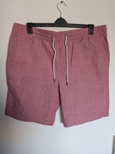 Mens F&F Tesco Shorts In Red Size Extra Large Pocketed White Drawstrings 