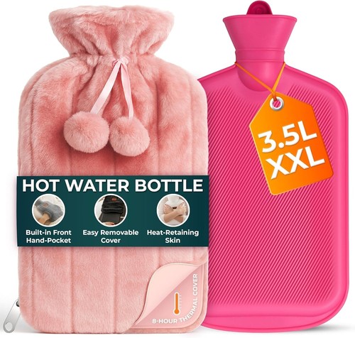 Large hot water bottle with - water,