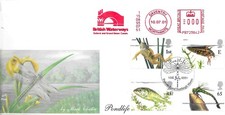 2001 Pondlife, 4d Post FDC, Fishers Pond SpHs + British Waterways MM