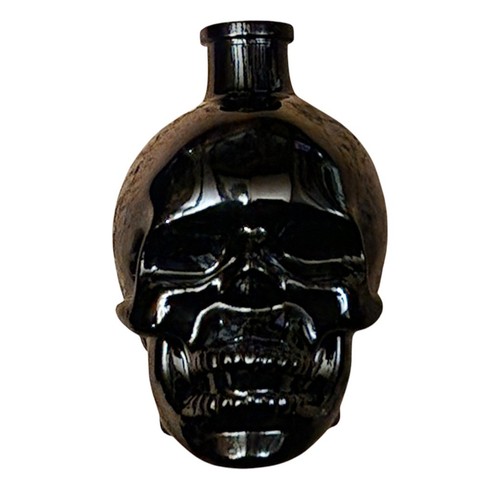 Black glass skull decanter - glass,