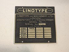 Vintage LINOTYPE Bronze Or
