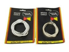 Genuine Vintage Sturmey Archer Front + Rear White Ribbed Brake Cable Pear Nipple