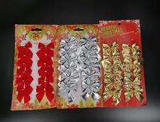 12x Red Gold Silver 6cm Christmas Bows Tree Decoration Buy 2 Get 1 Free