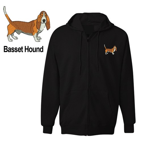 Basset hound dog zipper hoodie - basset,