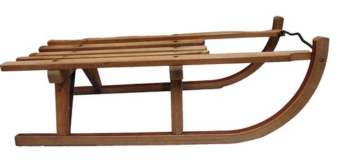 Vintage wooden sled - vintage,