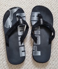 Puma Boys Kids Black Flip Flops Size 15