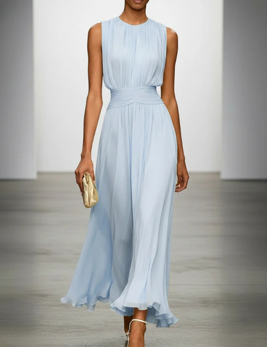 Summer womens round neck maxi - round,