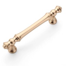 Amerdeco 6 Pack 96mm Brushed Gold Cabinet Drawer Pulls Handles Brass