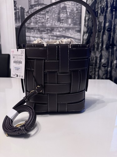 Zara brown plaited cross - brown,