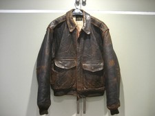 Avirex A-2 Military Flight Leather Bomber Jacket Vintage Brown ‘M’