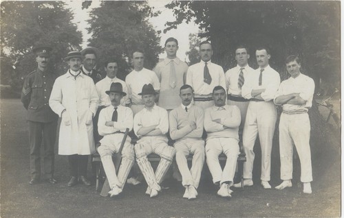 Cricket team with soldier - team, soldier,