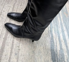 Zara Brand New Kitten Heel Leather Boots 