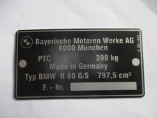 Nameplate plate BMW R 80 G/S
