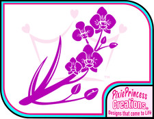Flower D Orchid Vinyl Sticker