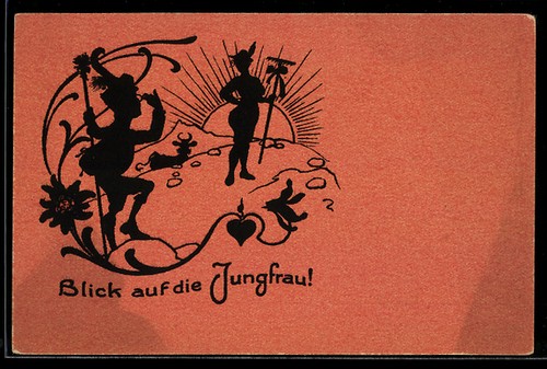 Postcard silhouette wanderer - postcard,
