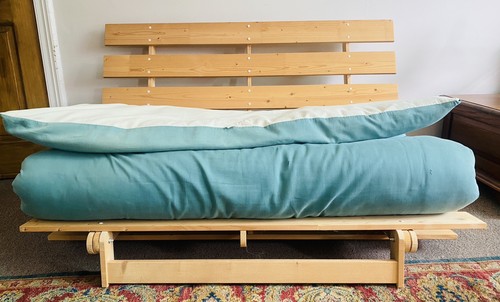 Wooden pull out sofa - out, 2