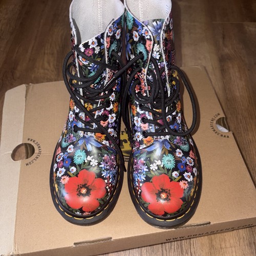 Doc martens black - martens, floral