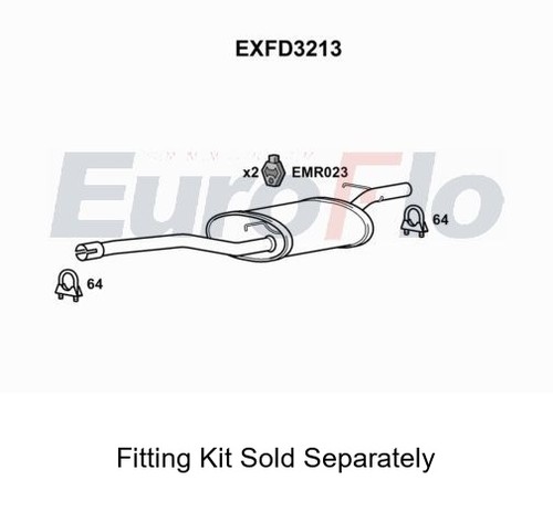 Rear muffler silencer insert - rear,