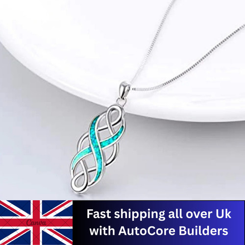 Opal silver celtic knot - opal,