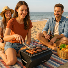 Portable Charcoal Beach BBQ Grill for Picnics, Camping and Festivals