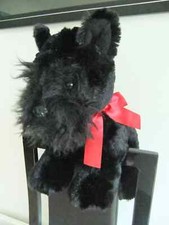 11" SCOTTISH HIGHLAND TERRIER SCOTTIE PUPPY DOG BLACK SOFT CUDDLY TOY TEDDY XMAS