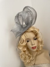 Fascinator Silver Grey Hatinator Gray Headband Wedding Hat Formal Ladies Ascot