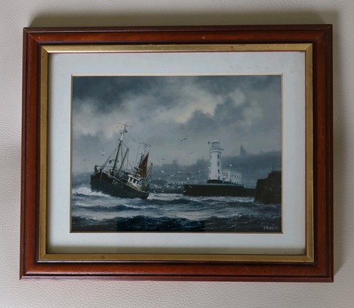 Small framed print fishing - framed,