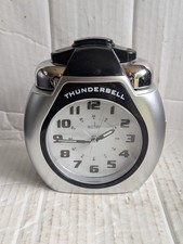 Acctim Thunderbell Battery Powered Two Bell Silver Black Alarm Clock Working VGC