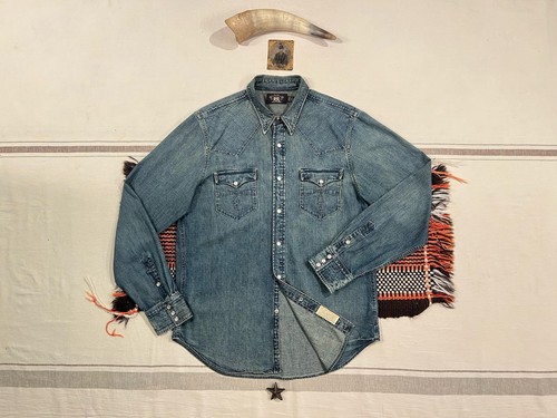 Rrl western shirt grainy - l,