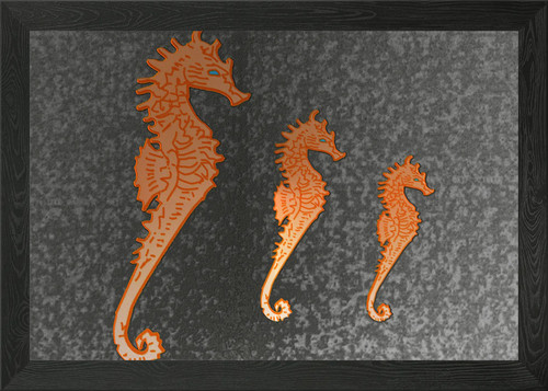 Seahorse kingdom framed - seahorse, wall