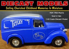 BLUE VINTAGE MORRIS 'Z' 5cwt 1:43 SCALE VAN TETLEY'S TEA CLASSIC UK MADE DIECAST
