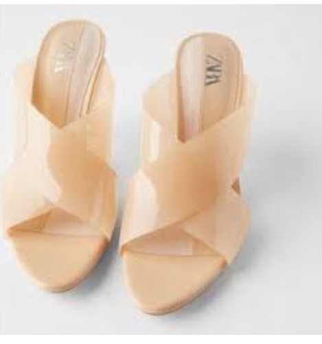 Zara vinyl nude - vinyl, high
