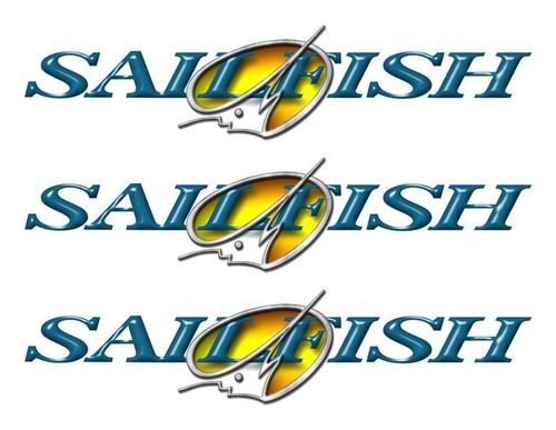 Sailfish 25 stickers - 3, 10"x2.25"