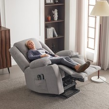 Grey Fabric Electric Recliner