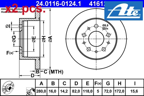 Pcs rear brake disc - disc, set
