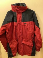 Men's Peter Storm Hooded Windbreaker/ Waterproof Red Trimmed BlackJacket, Size L