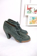 Italian green suede leather