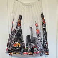 Artscapes Downtown New York Impression Printed Midi Skirt Size M Arty Statement