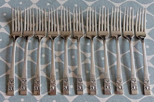 Silver plated table forks - plated, x