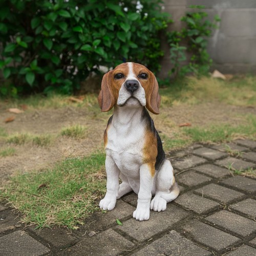 Dog sitting beagle garden - dog-sitting,
