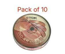 10 x Blank DVD-RW Disc (4x