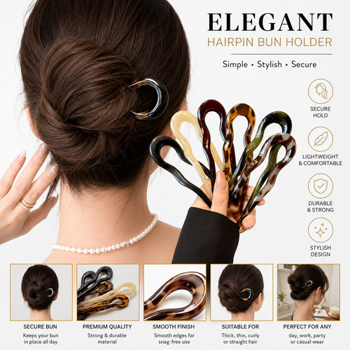 6pcs french twist hair pins - 6pcs,